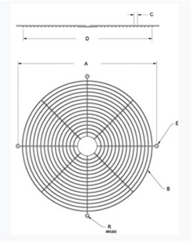 Drawing Illustration of Wire Ring Guards